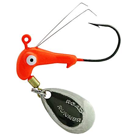 Fluorescent Red Barbed Weedless Roadrunner Jighead
