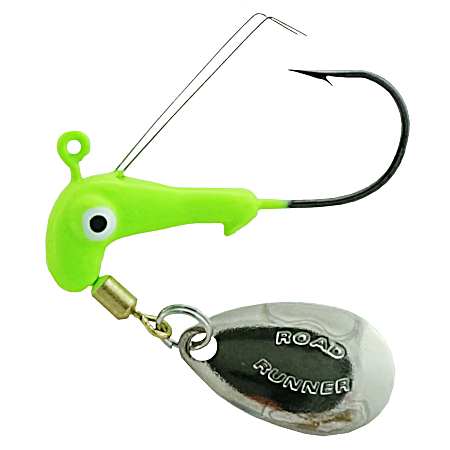Chartreuse Barbed Weedless Roadrunner Jighead