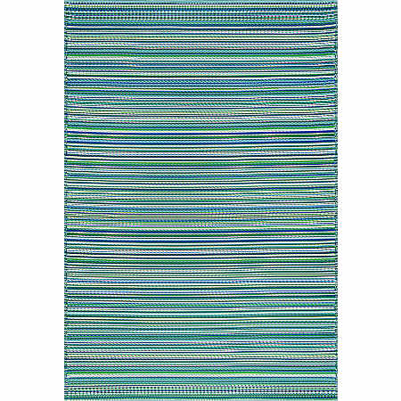 5 ft x 7 ft Rio Collection Blue Stripe Outdoor Rug