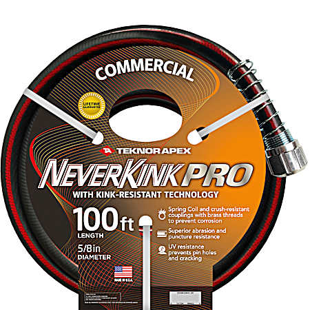 Neverkink Pro 5/8 in x 100 ft Black Commercial Duty Hose