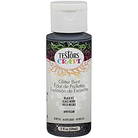 Acrylic Glitter Burst Paint - Black Ice