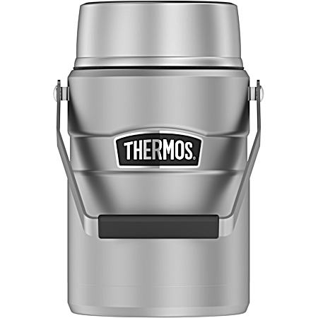 Stainless King Big Boss 47 oz Matte Steel Stainless Steel Food Jar w/ 2 Inner Containers
