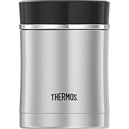 16 oz Sipp Stainless Steel/Black Food Jar
