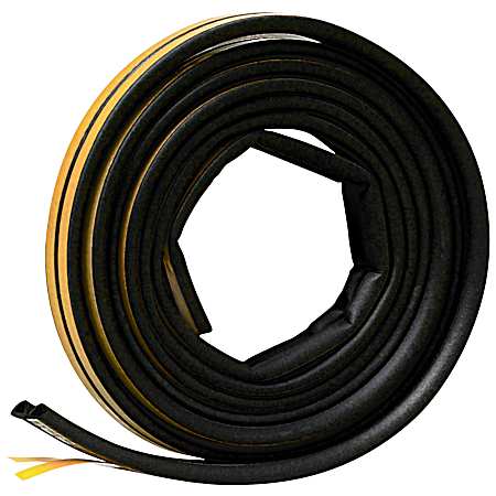17 ft Black EPDM D-Profile Self-Stick Weatherseal