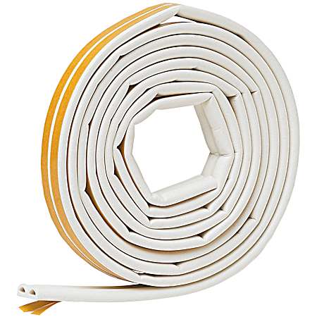 17 ft White EPDM D-Profile Self-Stick Weatherseal