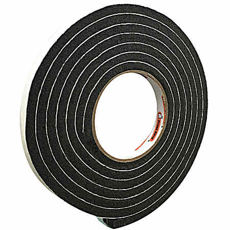 10 ft Black Rubber Foam Self-Stick Weatherseal