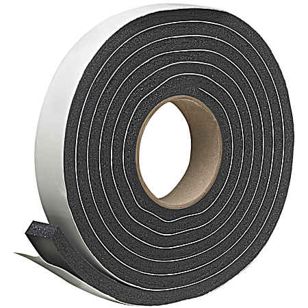 10 ft Black Rubber Foam Self-Stick Weatherseal
