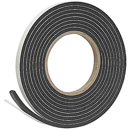 10 ft Black Rubber Foam Self-Stick Weatherseal