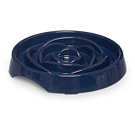 Navy Blue Interactive Slow Feeder for Cats or Dogs