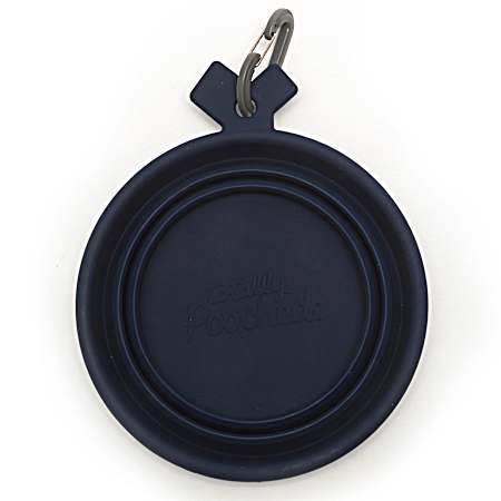 Small Navy Blue Silicone Collapsible Dog Bowl