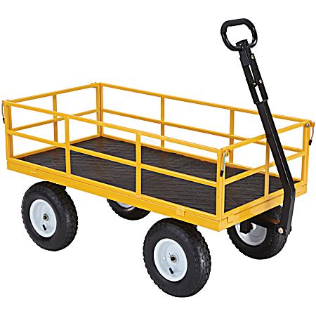 1,200 lb. Yellow Heavy-Duty Steel Utility Cart