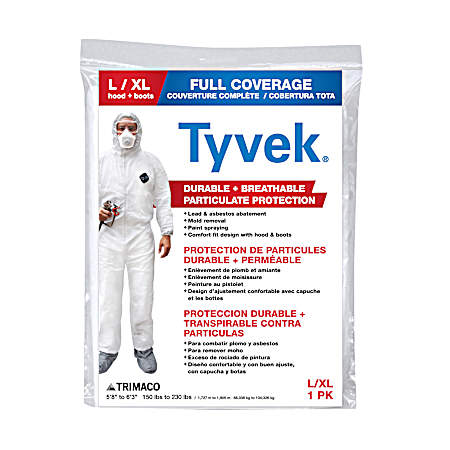 Tyvek Full Coverage Overalls w/Hood & Boot