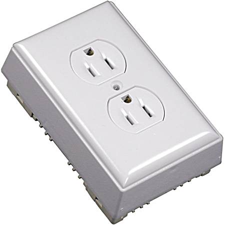 1-Gang Non-Metallic Duplex Receptacle Box w/ Faceplate & Device