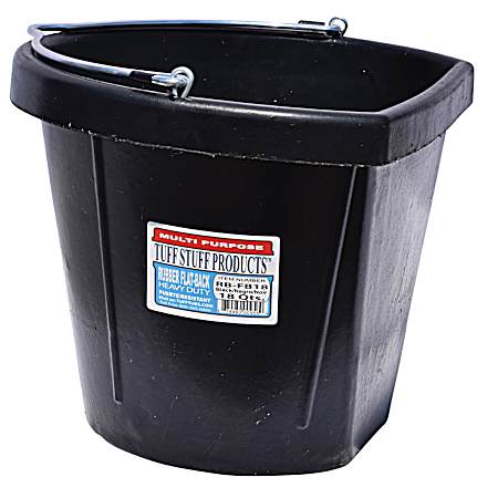 18 qt Black Rubber Heavy-Duty Flat-Back Bucket