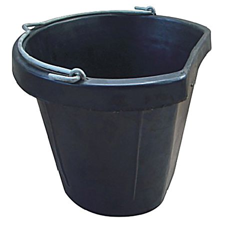 12 qt Black Rubber Flat-Back Bucket