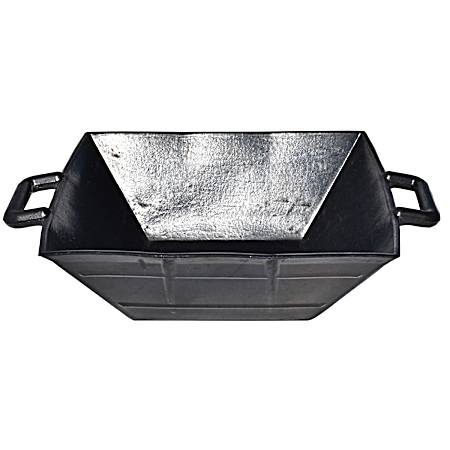 16 qt Black Square Rubber Feeder w/ Handle
