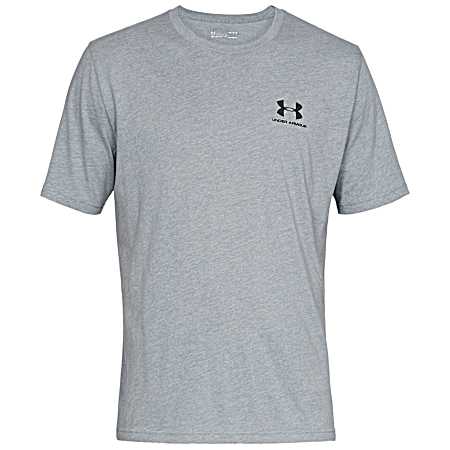 Men's Steel Light Heather Sportstyle Chest Logo Short Sleeve Shirt