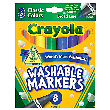 Classic Colors Broad Line Washable Markers - 8 Ct
