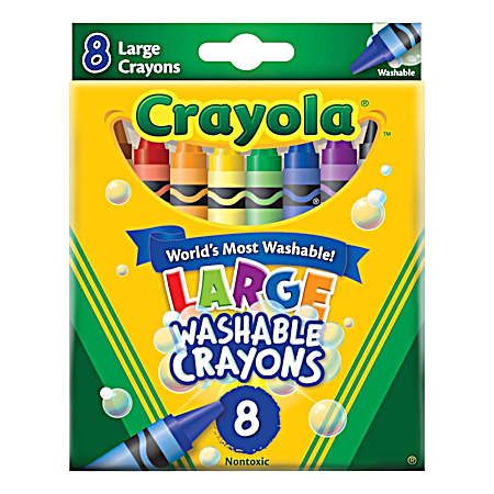 8 Pk. Large Washable Crayons
