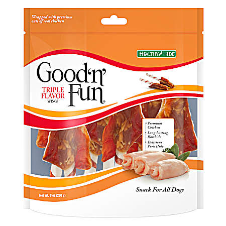 Good'n'Fun 8 oz Triple Flavor Wings Dog Treats