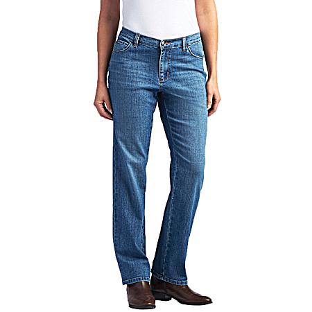 Women's Meridian Stretch Relaxed Fit Straight Leg Medium Jeans