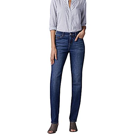 Women's Flex Motion Royal Chakra Blue Regular Fit Mid-Rise Straight Leg Short Jeans