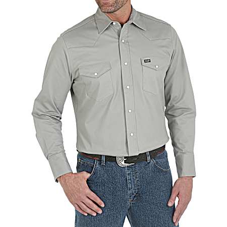 Men's Cement Advanced Comfort Cowboy Cut Long Sleeve Collar Shirt