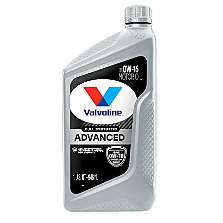 1 qt Advanced Full Synthetic SAE 0W-16 Motor Oil