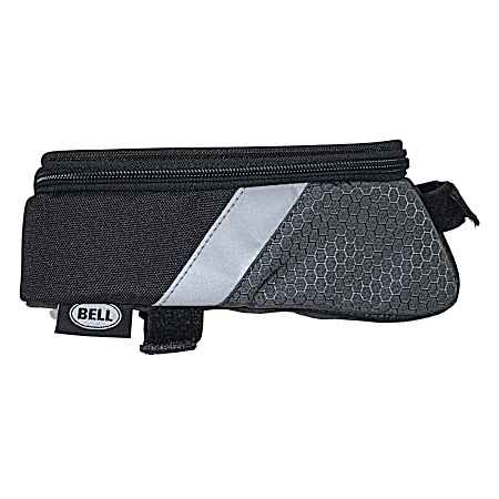 Bell Sports Stowaway 450 Top Tube Frame Bag Bicycle Storage with Smartphone Pocket, Black/Silver