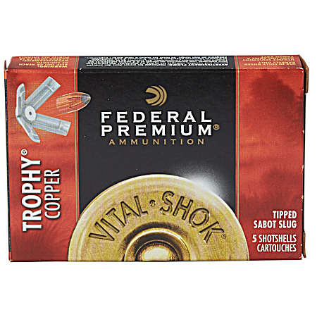 20 Gauge Vital-Shok Trophy Copper 275 Grain Sabot Slug Shotshells - 5 Rounds