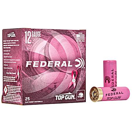 12 Gauge Top Gun Pink Hull 2-3/4'' 8 Shot Target Shotshells - 25 Rounds