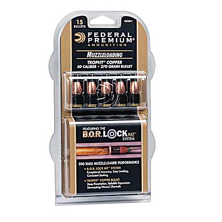 Trophy Copper .50 Caliber Muzzleloader Bullets - 15 Pk