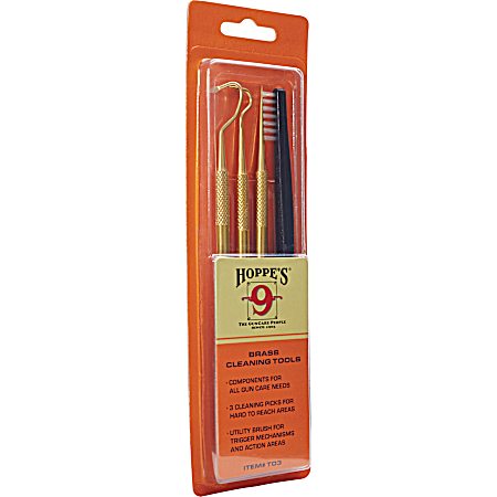 Brass Firearm Cleaning Picks & Brush Set