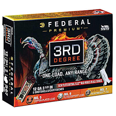 12 Ga 3.5 inch 3rd Degree Turkey Shotshells - 5 Rds