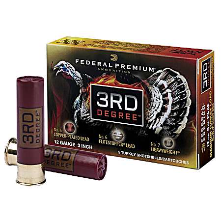12 Ga 3 inch 3rd Degree Turkey Shotshells - 5 Rds