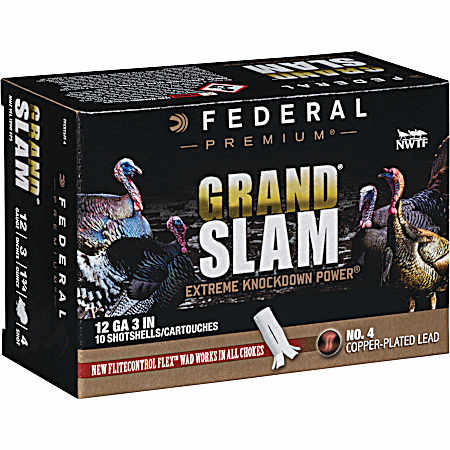 12 Gauge Grand Slam Turkey 3'' 4 Shot Shotshells - 10 Rounds