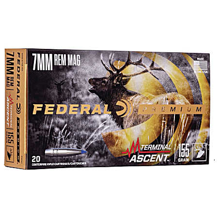 7mm Premium Terminal Ascent 155 Grain Rifle Cartridges - 20 Rounds