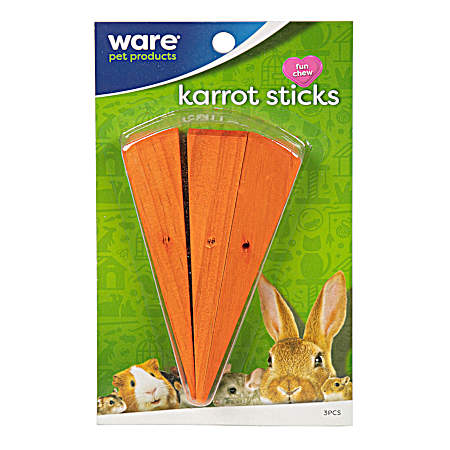 Small Animal Wood Carrot Sticks - 3 Pk