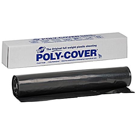 4 MIL Poly Plastic Sheeting - 20 Ft x 50 Ft Black 
