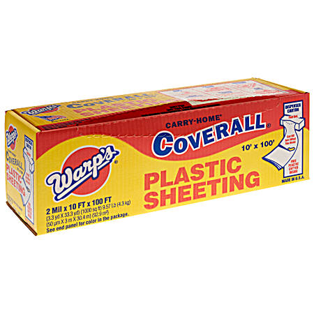 2 MIL Plastic Sheeting - 10 Ft. x 100 Ft. Clear