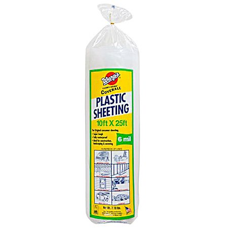 6 MIL Plastic Sheeting - 10 Ft. x 25 Ft. Clear