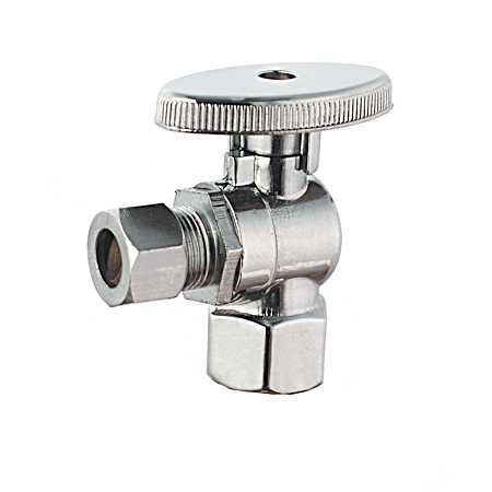 1/4-Turn Angled Valve - 3/8 FIP x 3/8 OD