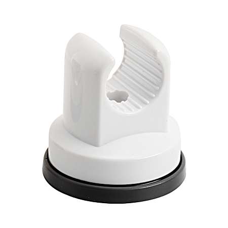 White Wall-Mount Shower Arm Bracket w/ Suction Cup