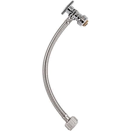 12 in Toilet Stainless Steel Supply Line w/ Push-to-Connect Angled Valve