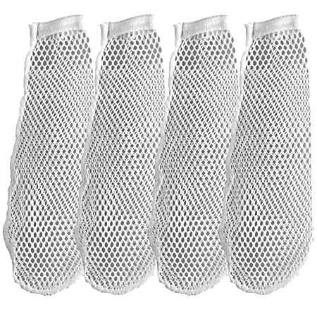 White Nylon Mesh Washing Machine Lint Trap Bags - 4 Pc