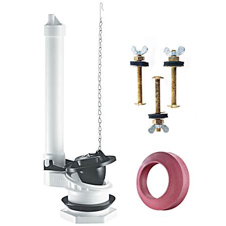Toilet Tank Flush Valve Replacement Kit w/Gasket & Bolts