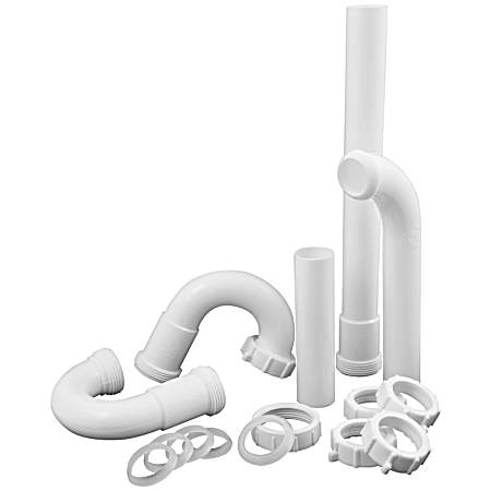 1.25 in White Complete Bathroom Sink Drain Repair Kit - 15 Pc