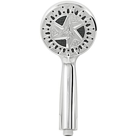 4.25 in Chrome SpaMassage Handheld Shower Head w/ 6 Sprays