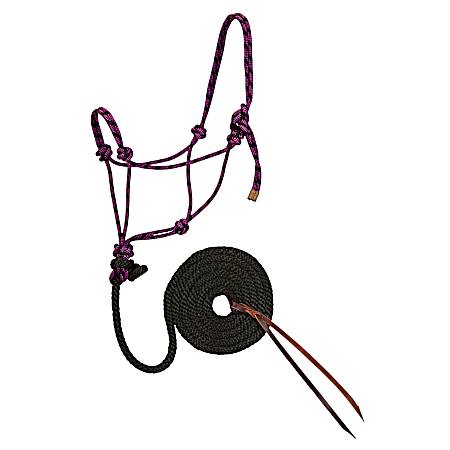 Purple/Black Diamond Braid Rope Halter & Lead