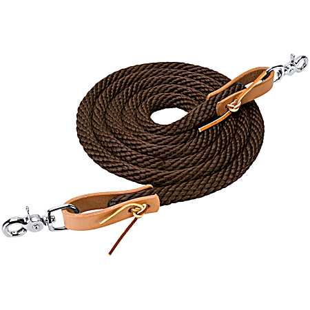 3/8 in x 8 ft Brown Poly Roper Rein